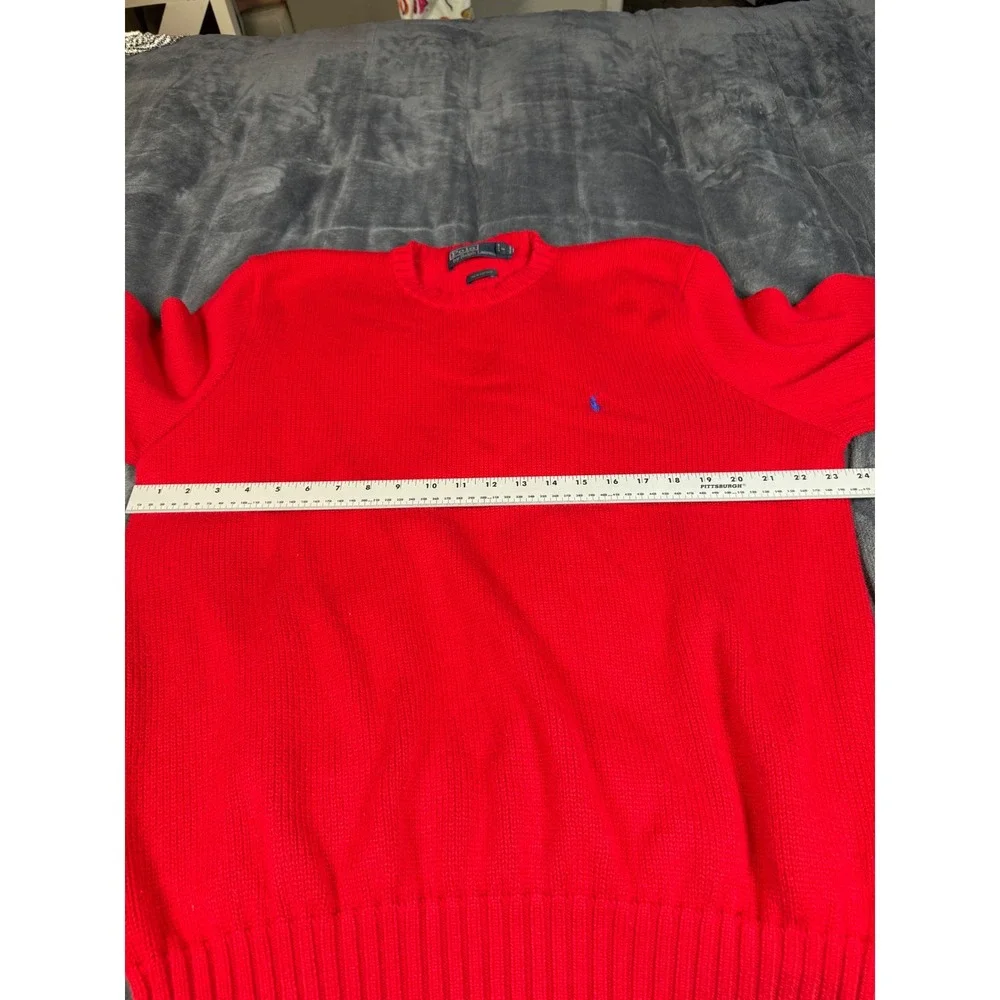 Polo Ralph Lauren Mens XL Red Cotton‎ Knit Sweater Pullover Classic Fit